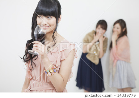 A woman with wine A woman with wine 14339779