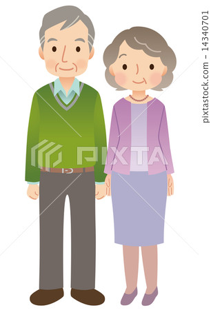 年長男人和婦女夫婦的資深面孔 年長男人和婦女夫婦的資深面孔 14340701
