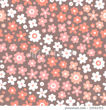 Seamless pattern with cute flowers. - Stock Illustration [14342355] - PIXTA