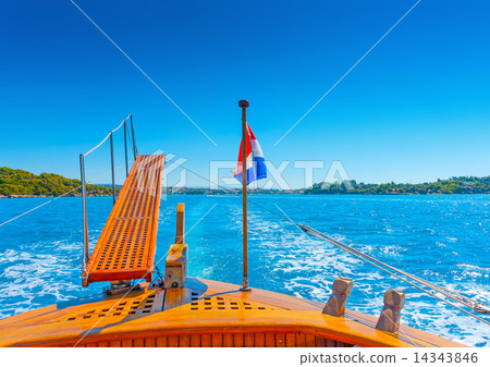 a traditional wooden Greek old sailing boat 14343846