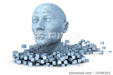 3D head consisting of cubes 3D head consisting of cubes 14346363
