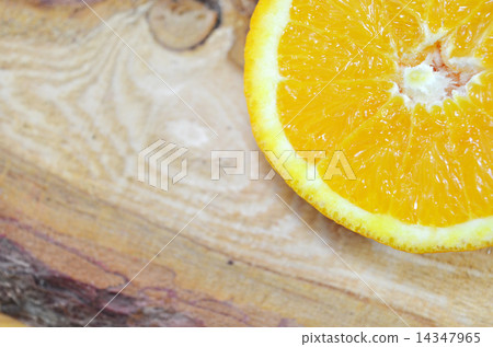 One half of an orange close up 14347965