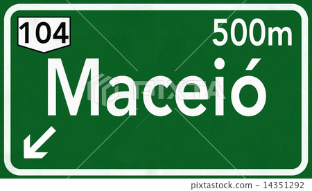 Maceio Brazil Highway Road Sign Maceio Brazil Highway Road Sign 14351292