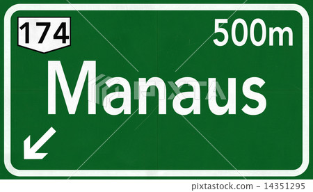 Manaus Brazil Highway Road Sign Manaus Brazil Highway Road Sign 14351295