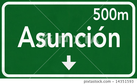 Asuncion Paraguay Highway Road Sign 14351593