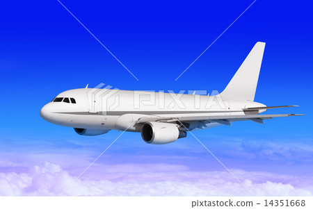 cargo plane on blue sky 14351668