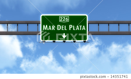 Mar Del Plata Argentina Highway Road Sign 14351741