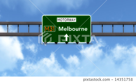 Melbourne Australia Highway Road Sign Melbourne Australia Highway Road Sign 14351758