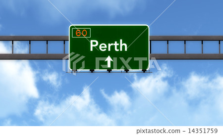 Perth Australia Highway Road Sign Perth Australia Highway Road Sign 14351759