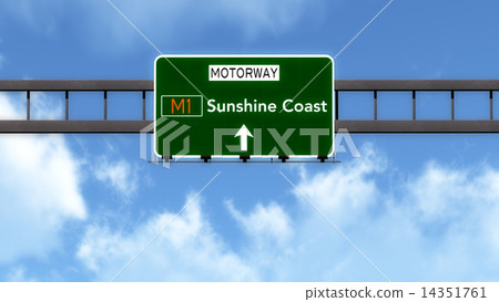 Sunshine Coast Australia Highway Road Sign Sunshine Coast Australia Highway Road Sign 14351761