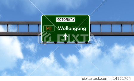 Wollongong Australia Highway Road Sign Wollongong Australia Highway Road Sign 14351764
