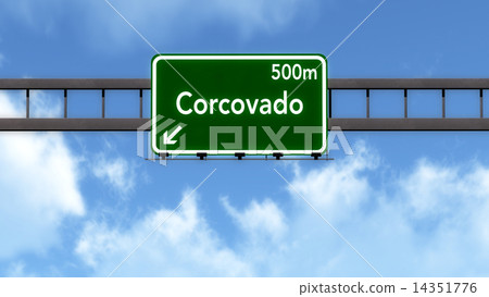 Corcovado Brazil Highway Road Sign 14351776