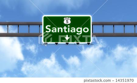 Santiago Chile Highway Road Sign Santiago Chile Highway Road Sign 14351970