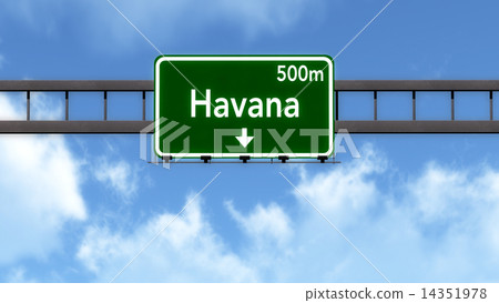 Havana Cuba Highway Road Sign 14351978