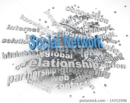 3d image social network   issues concept word cloud background 14352996