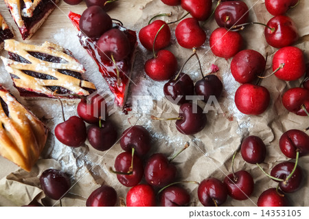 berries and cake on paper berries and cake on paper 14353105