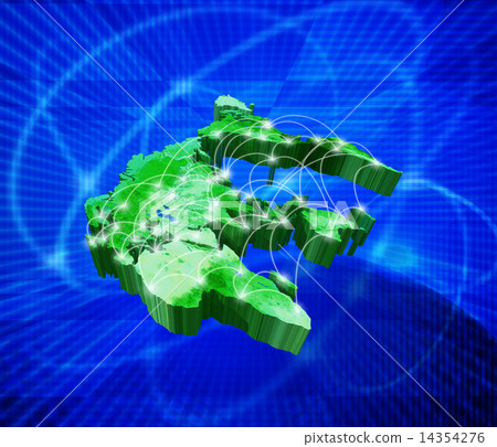 Green world map internet network 14354276