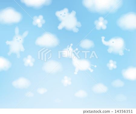 Vector sky background, animals cartoons. Vector sky background, animals cartoons. 14356351