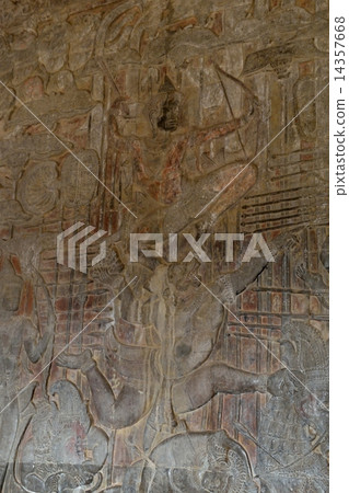 拉瑪王子在吳哥窟第一廊走廊 拉瑪王子在吳哥窟第一廊走廊 14357668