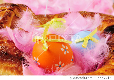 traditional mona de pascua typical in Spain, a cake with boiled 14357712