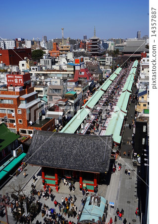 March Area of Japan · Kanto 128 Asakusa · Kaminarimon and Sensoji temple 14357887