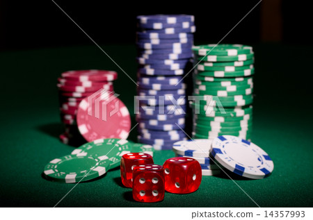 Gambling chips and dices 14357993