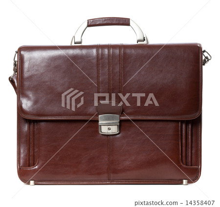 Leather brown briefcase 14358407