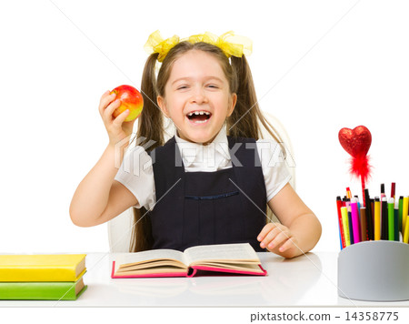 Little schoolgirl isolated Little schoolgirl isolated 14358775