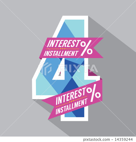 Four Percent Interest Installment Vector Illustration Four Percent Interest Installment Vector Illustration 14359244