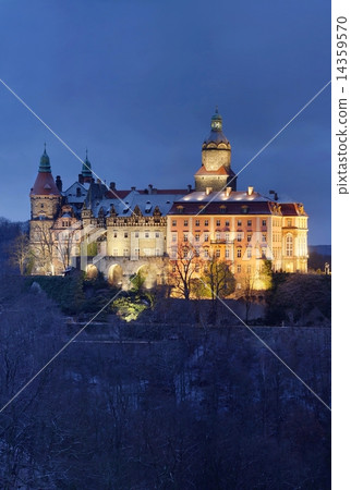 Evening Ksiaz castle Evening Ksiaz castle 14359570