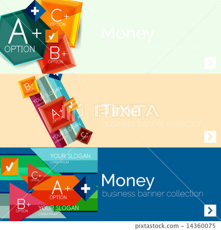 Flat design paper infographic banner set 14360075