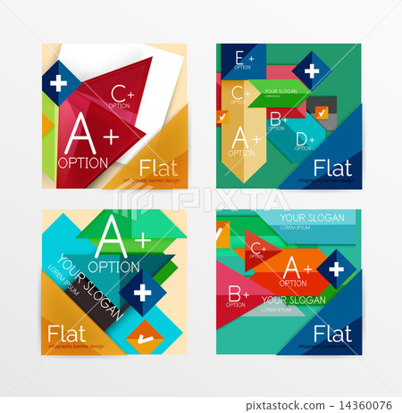 Modern paper info banner layout set Modern paper info banner layout set 14360076