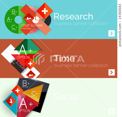 Flat design paper infographic banner set Flat design paper infographic banner set 14360083