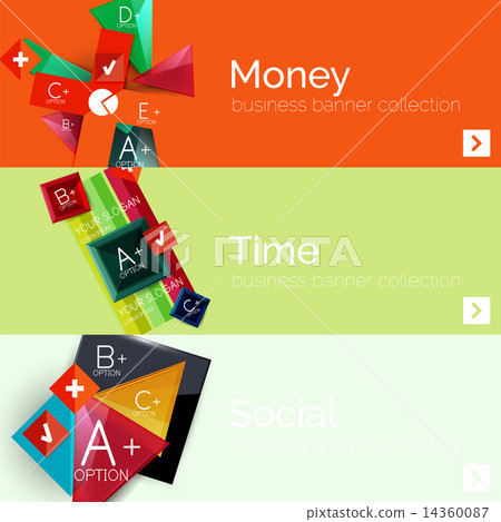 Flat design paper infographic banner set Flat design paper infographic banner set 14360087