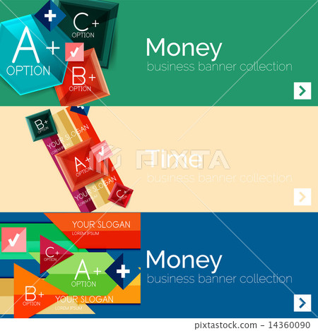 Flat design paper infographic banner set Flat design paper infographic banner set 14360090