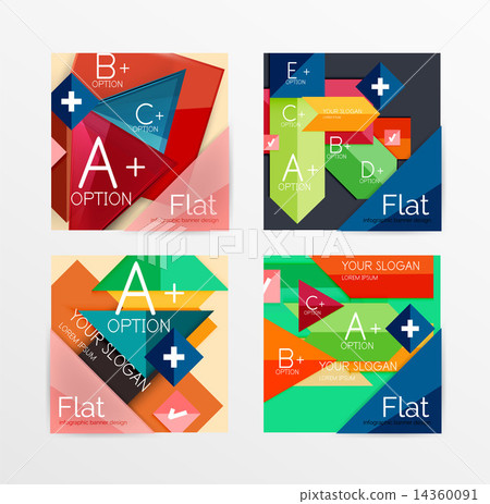 Flat design paper infographic banner set Flat design paper infographic banner set 14360091