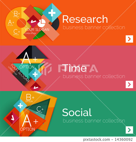 Flat design paper infographic banner set Flat design paper infographic banner set 14360092