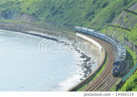 沿Muroran主線北海道Hamanasu問題爆發海灣的藍色火車 14360119