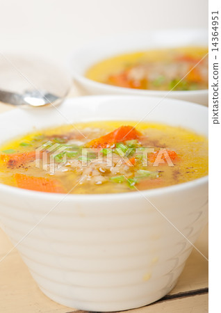 Syrian barley broth soup Aleppo style Syrian barley broth soup Aleppo style 14364951
