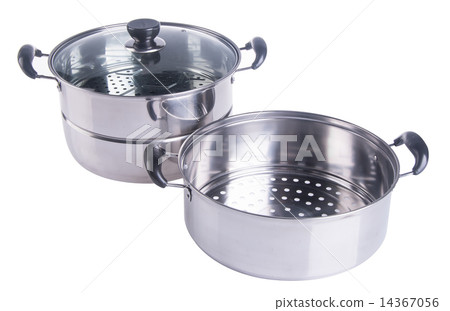 Stainless steel pot on background. Stainless steel pot on background. 14367056