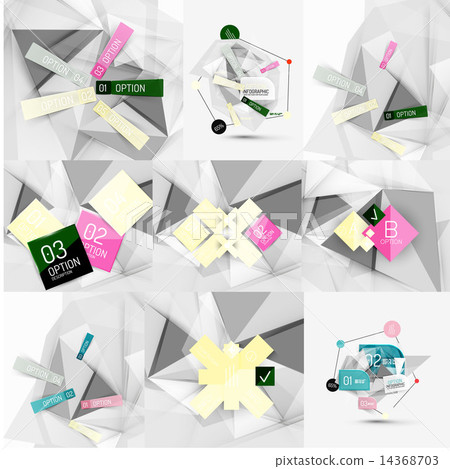 Set of paper graphic infographic modern template 14368703