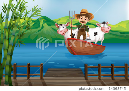 Farmer and boat Farmer and boat 14368745