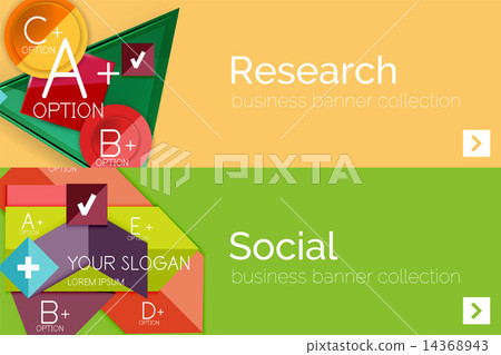 Flat design paper infographic banner set 14368943