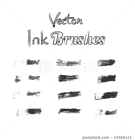 Brushes ink watercolor set. Brushes ink watercolor set. 14369121