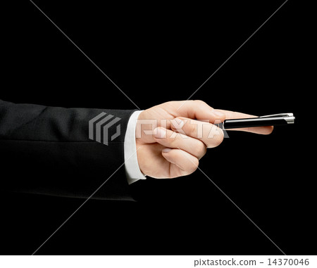 Caucasian male hand in a business suit isolated 14370046