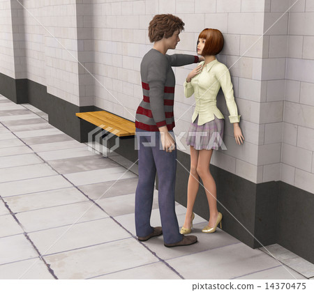 Wall dong male and female couple 3DCG illustration material Wall dong male and female couple 3DCG illustration material 14370475