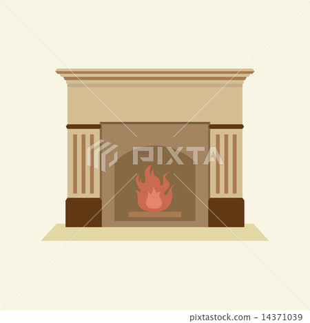 Modern Flat Design Fireplace 14371039