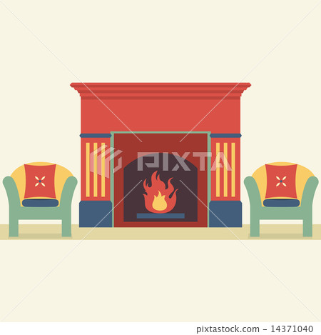 Sofas And Fireplace Living Room Interior 14371040