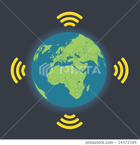 Global wireless connection illustration 14372195