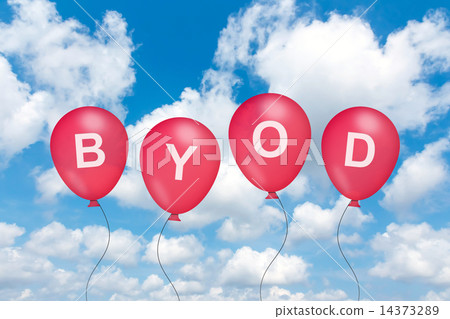 BYOD or Bring Your Own Device text on balloon 14373289